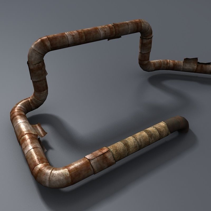 Rusty Pipes Lowpoly Low-poly 3D model_7