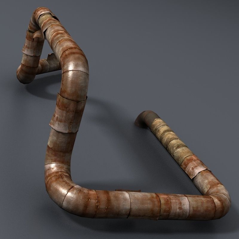 Rusty Pipes Lowpoly Low-poly 3D model_6
