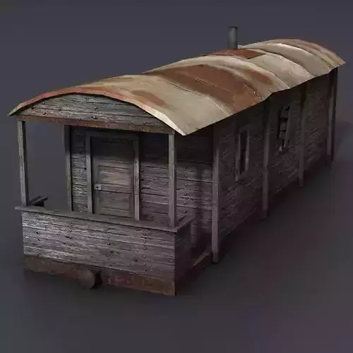 Lowpoly Train Car house