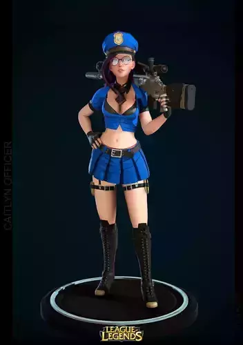 caitlyn officer Low-poly 3D model