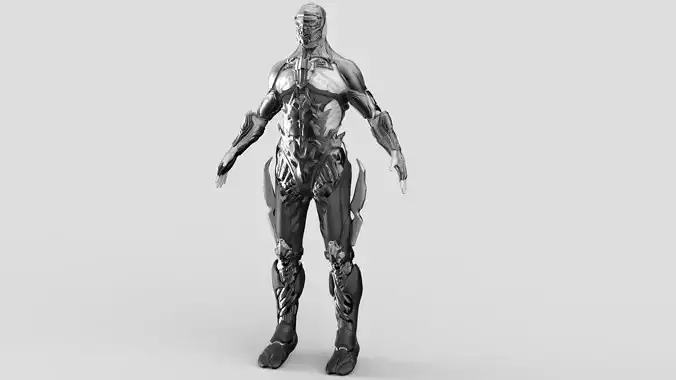 Finite silver man 3D model