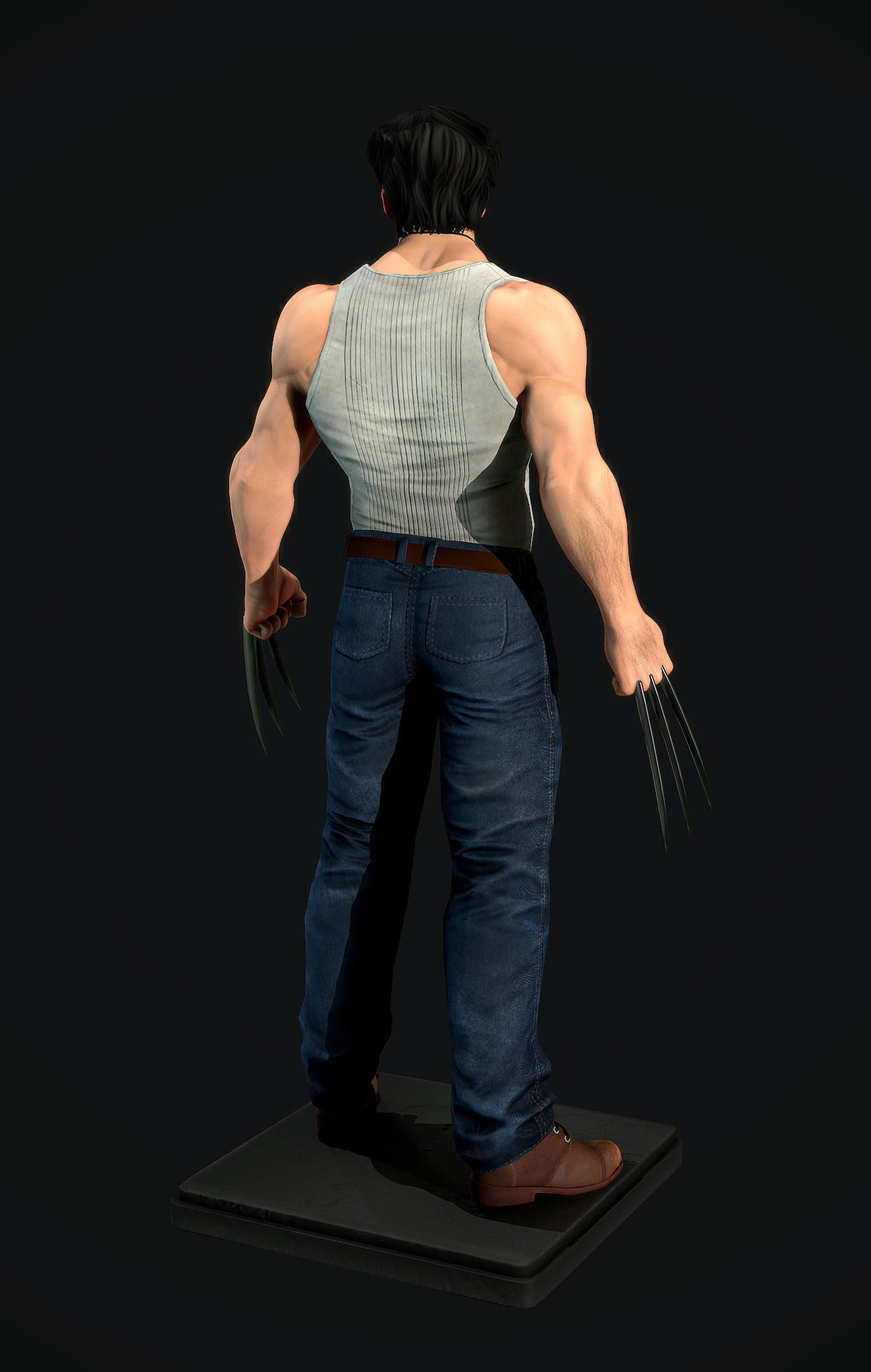 wolverine Low-poly 3D model_4