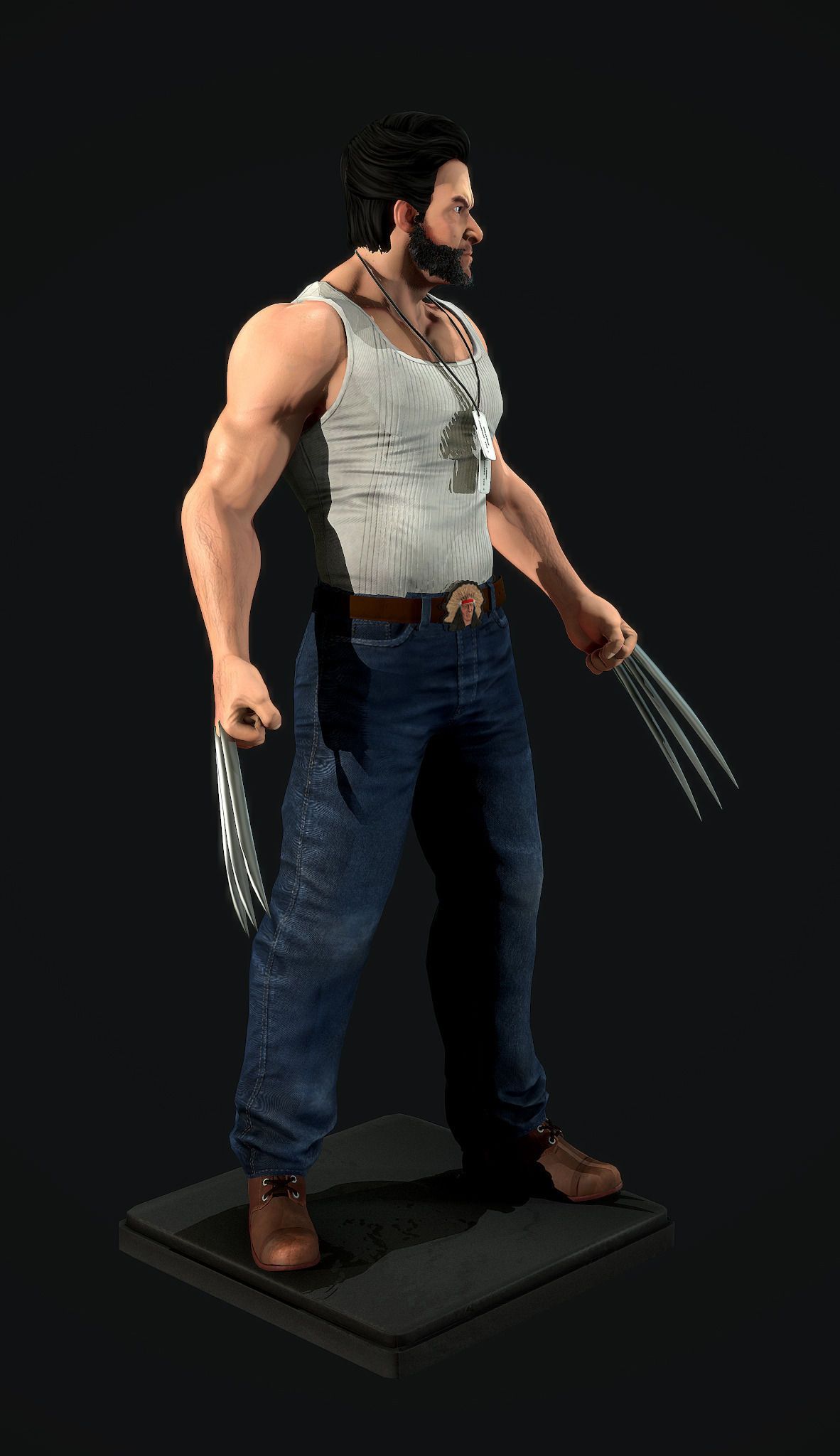 wolverine Low-poly 3D model_3