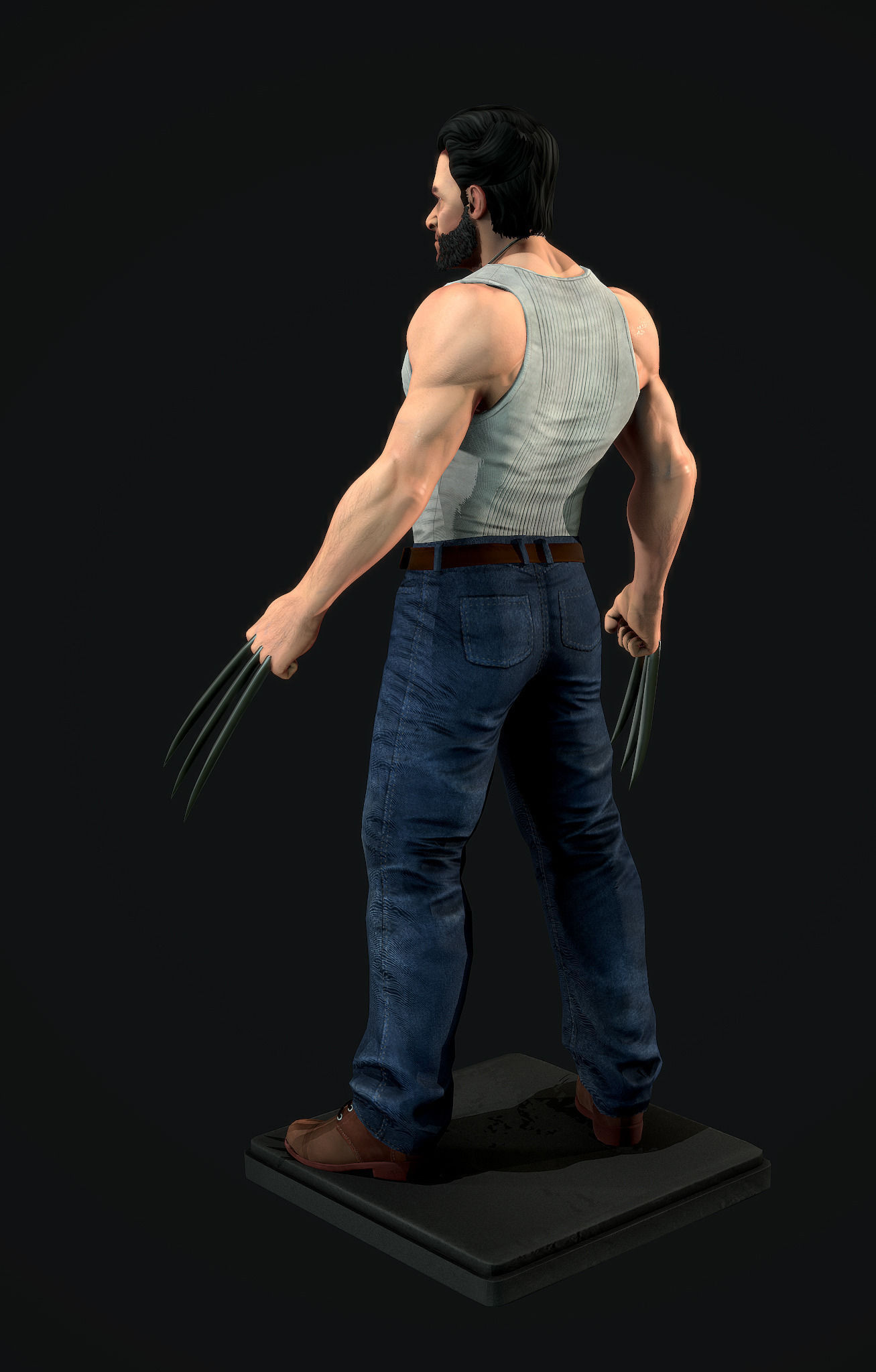 wolverine Low-poly 3D model_5