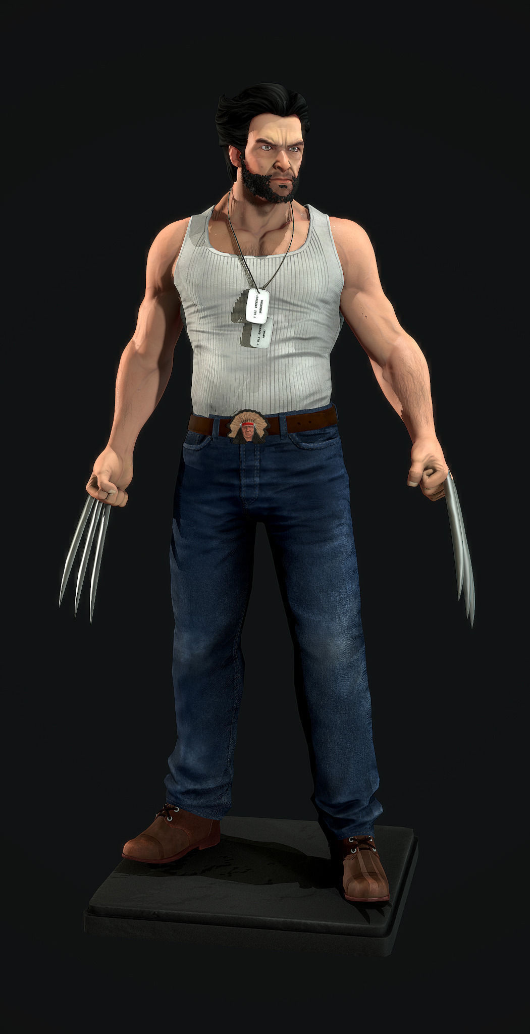 wolverine Low-poly 3D model_6