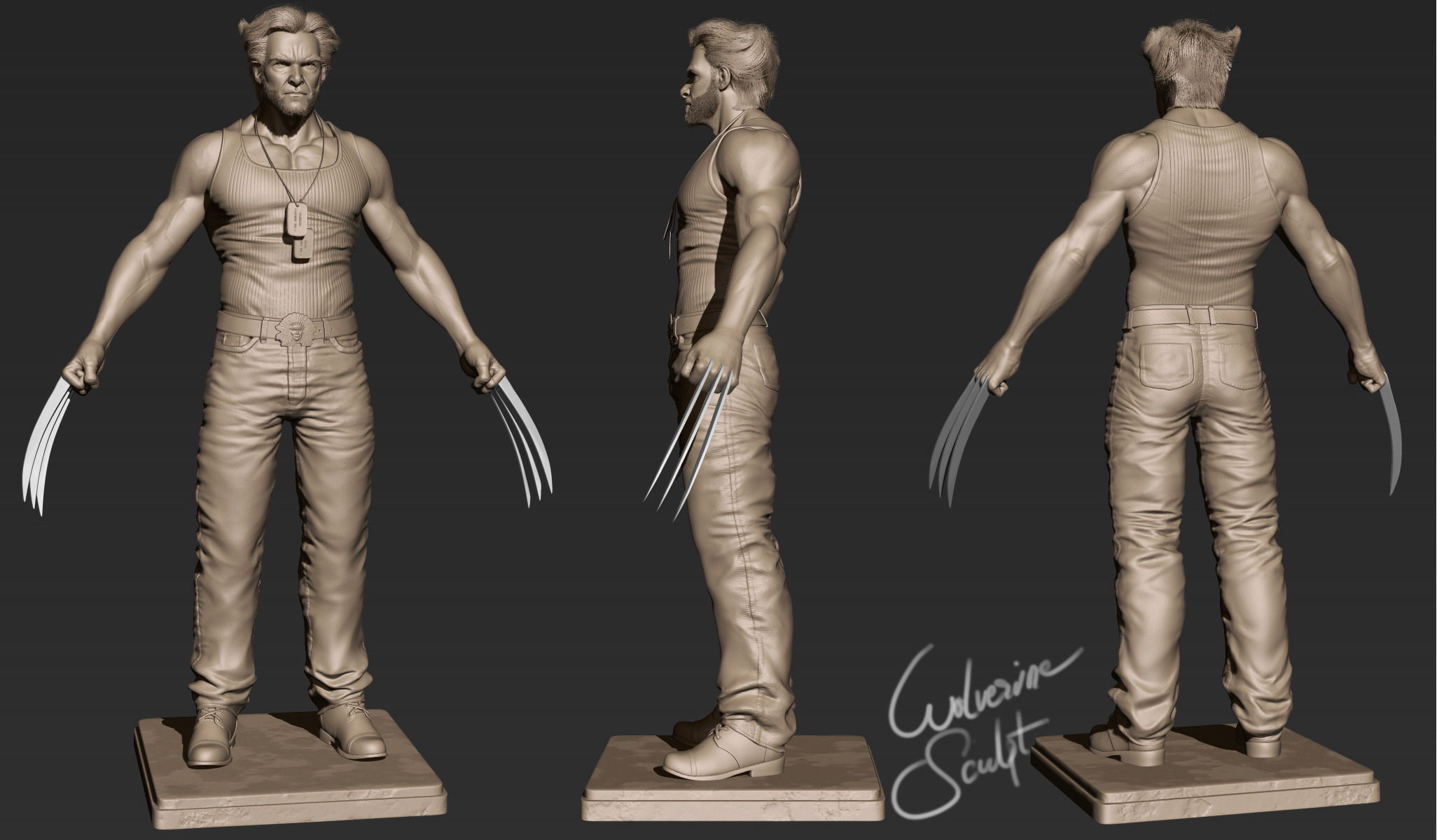 wolverine Low-poly 3D model_2