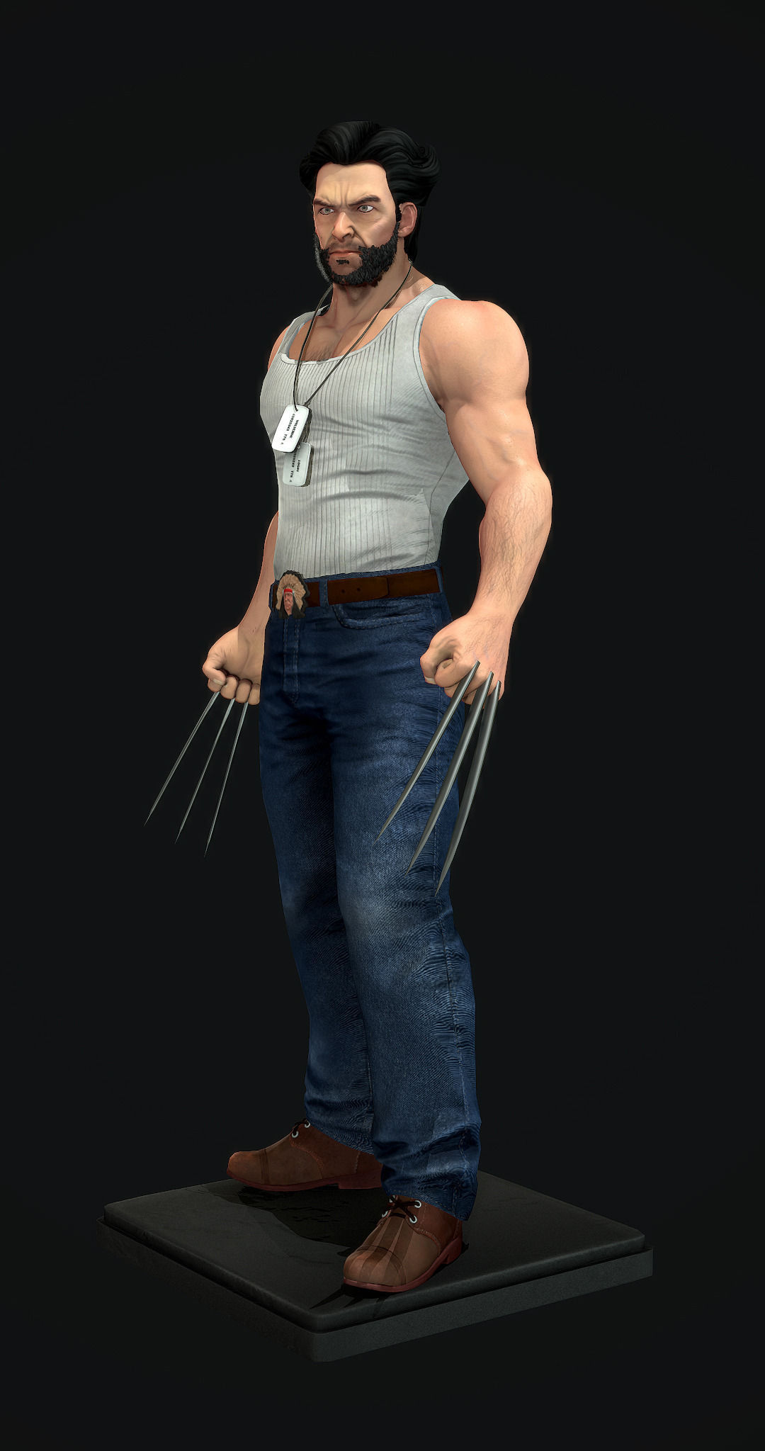 wolverine Low-poly 3D model_7