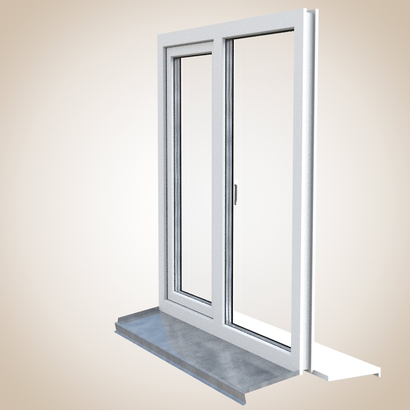 PVC profile window 3D model_3