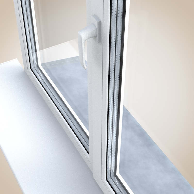 PVC profile window 3D model_4