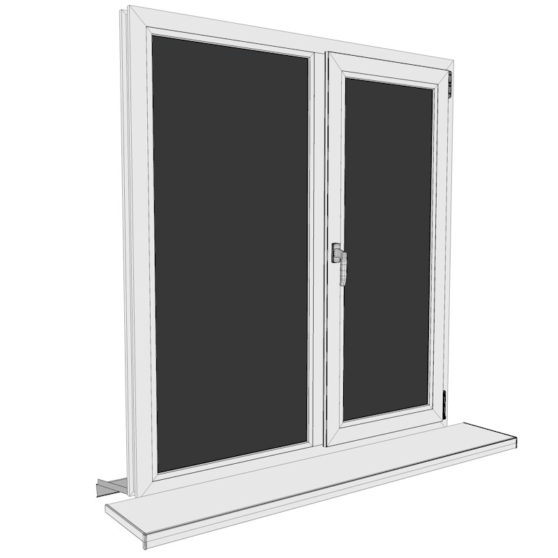 PVC profile window 3D model_7