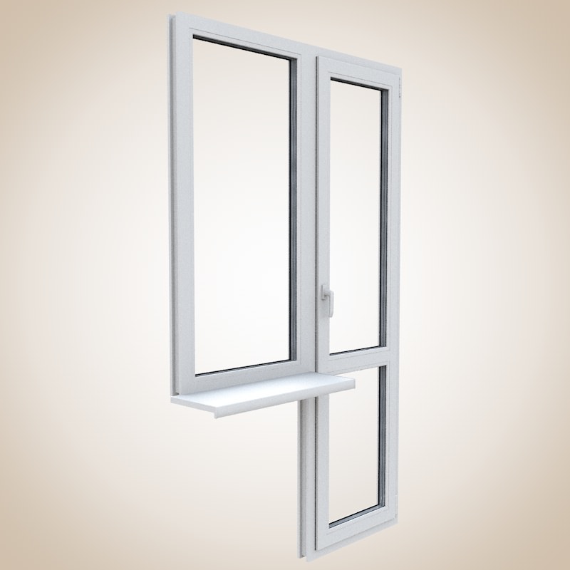 PVC profile window 3D model_6