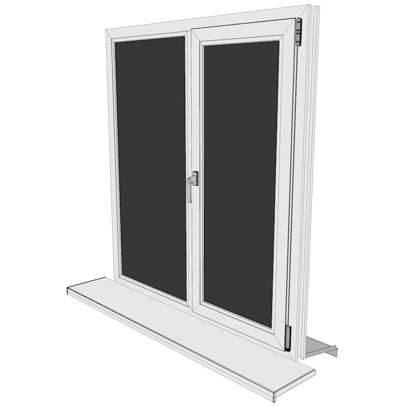 PVC profile window 3D model_8
