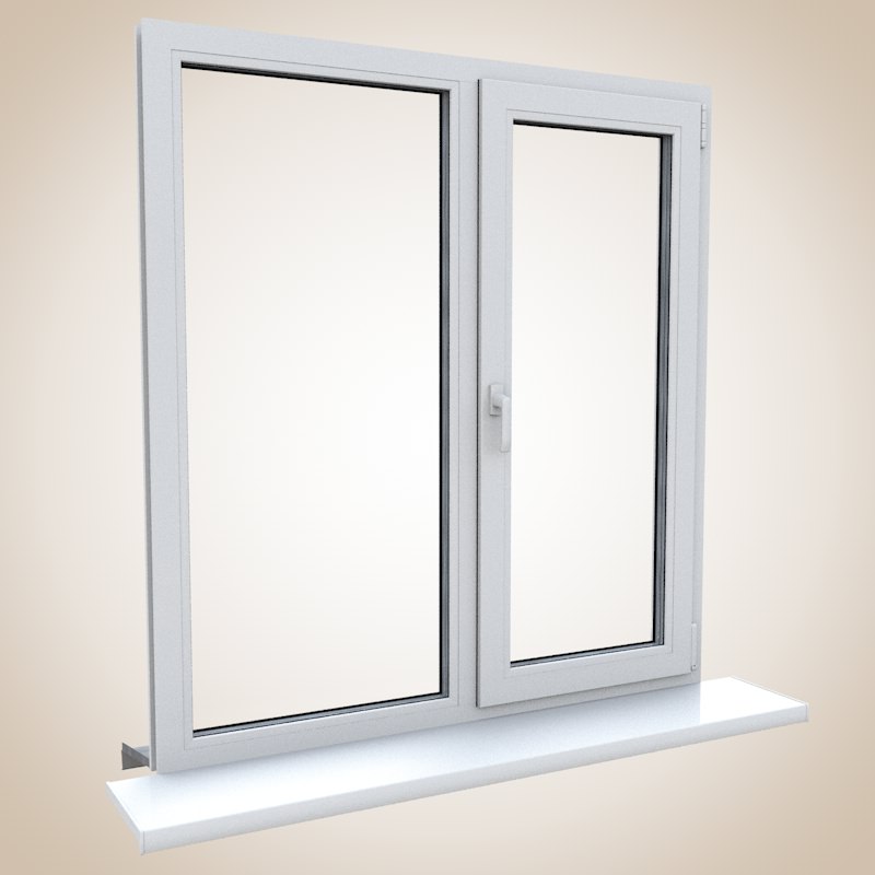 PVC profile window 3D model_2