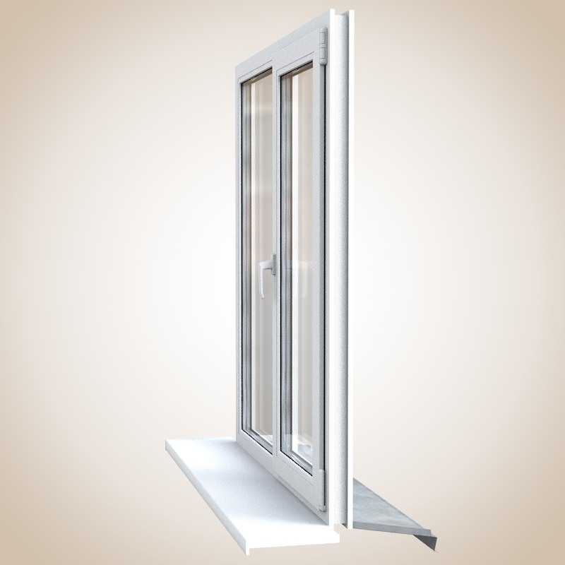 PVC profile window 3D model_1