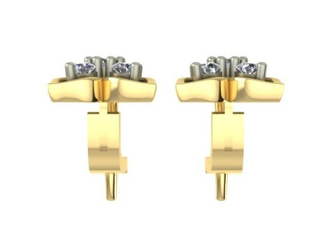 Earring  with five diamonds 3D print model_3