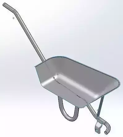 Wheelbarrow metal with handle Free 3D model