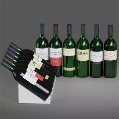 Wine bottles 3D model
