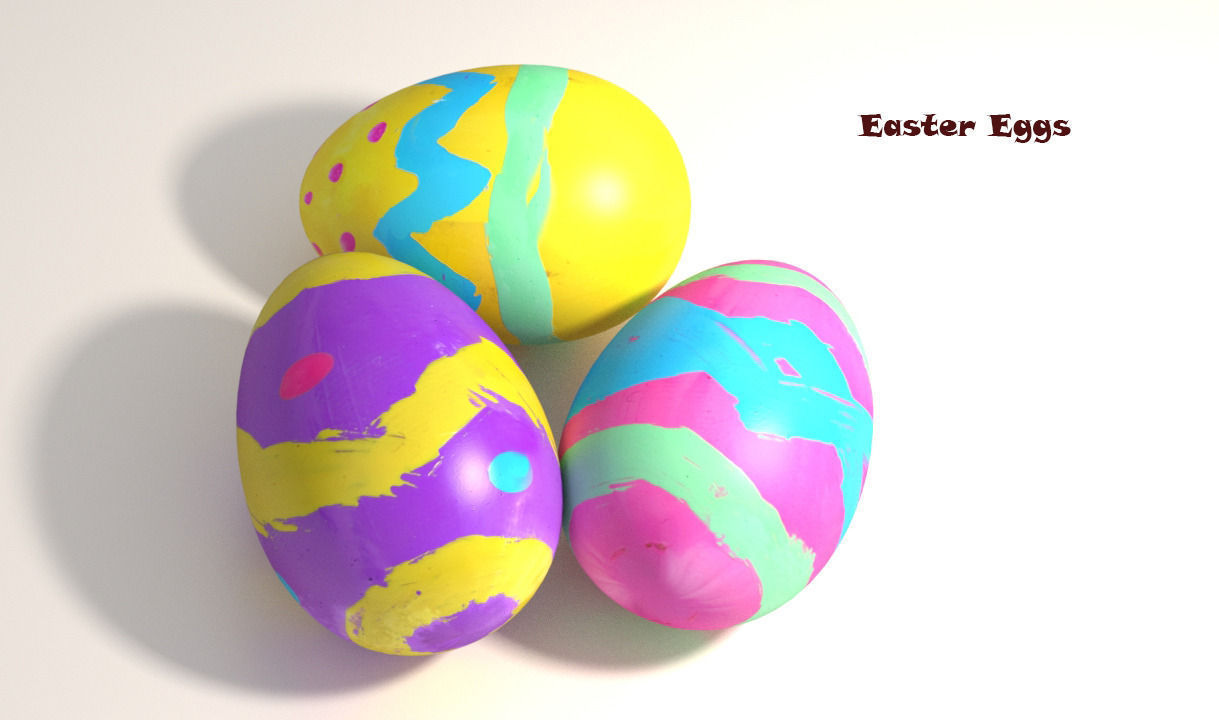 Easter Eggs PBR Low-poly 3D model_1