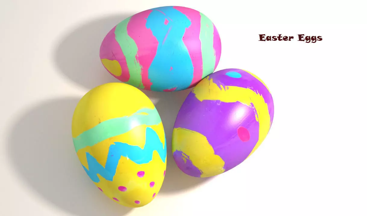 Easter Eggs PBR Low-poly 3D model_0