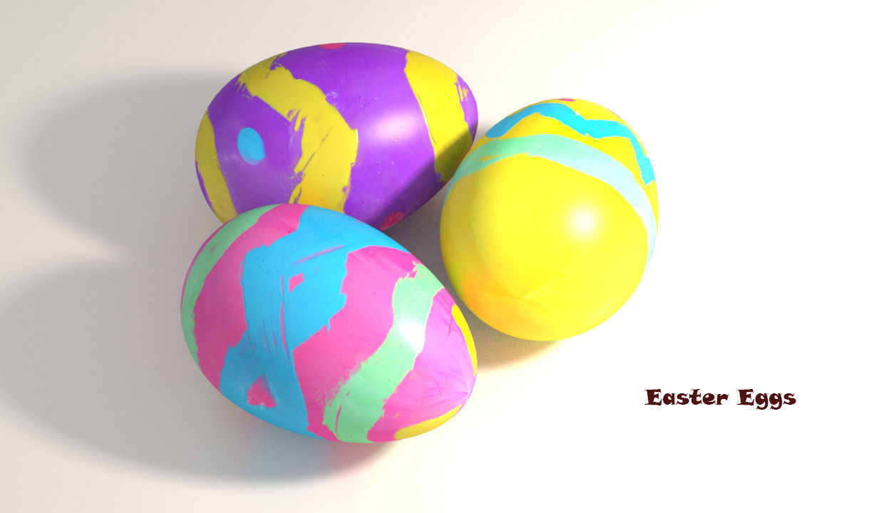 Easter Eggs PBR Low-poly 3D model_2