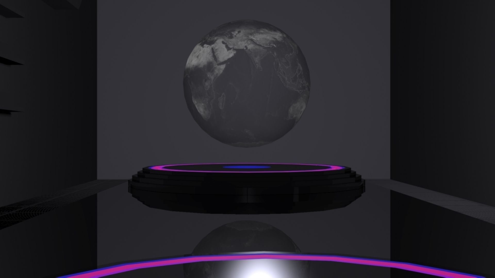 Futuristic bunker scene Free low-poly 3D model_1