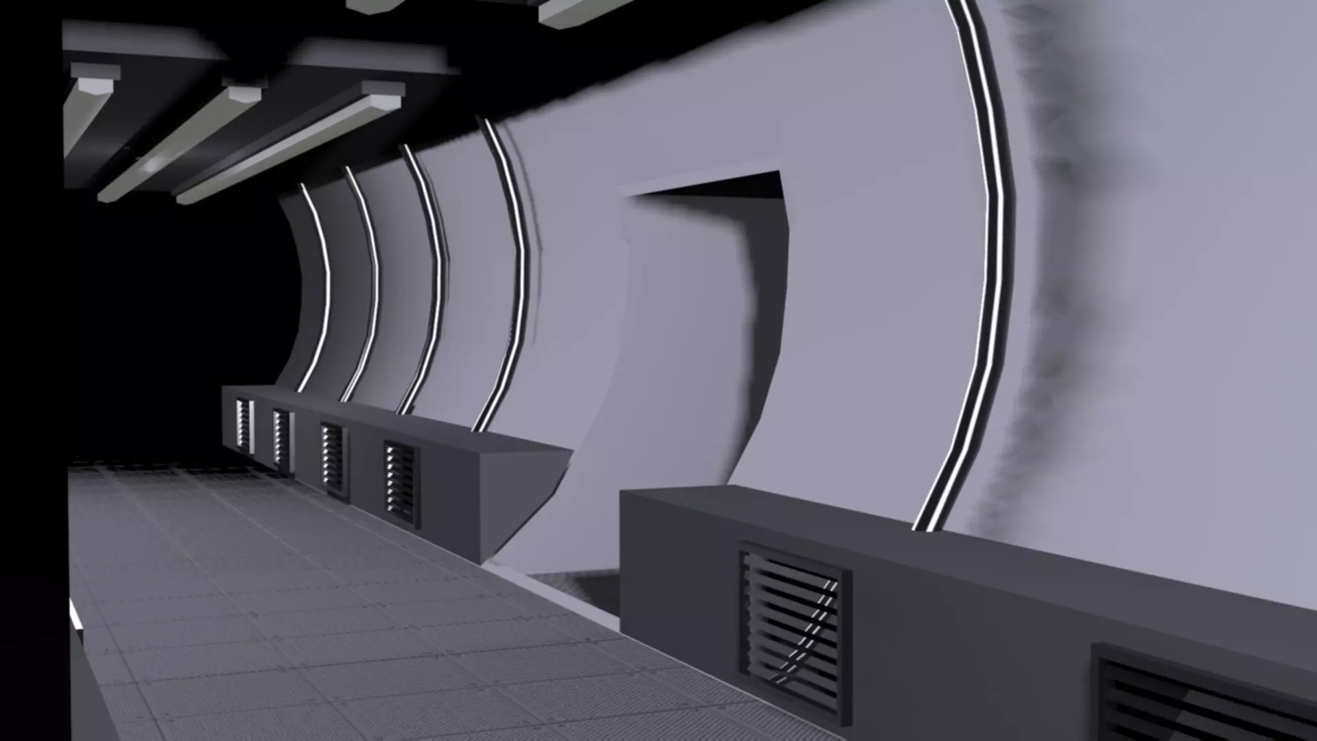 Futuristic bunker scene Free low-poly 3D model_0