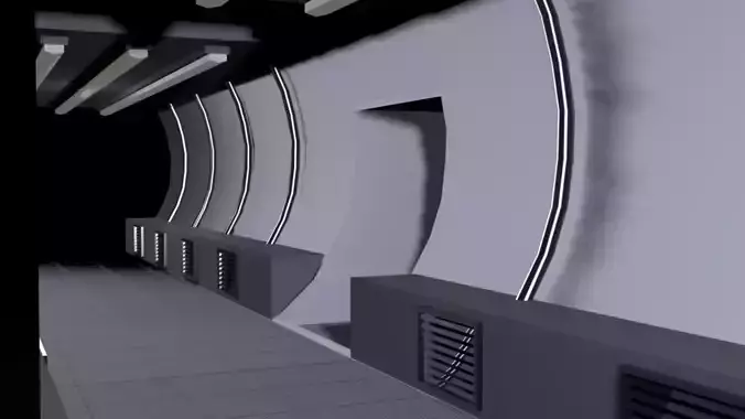 Futuristic bunker scene Free low-poly 3D model