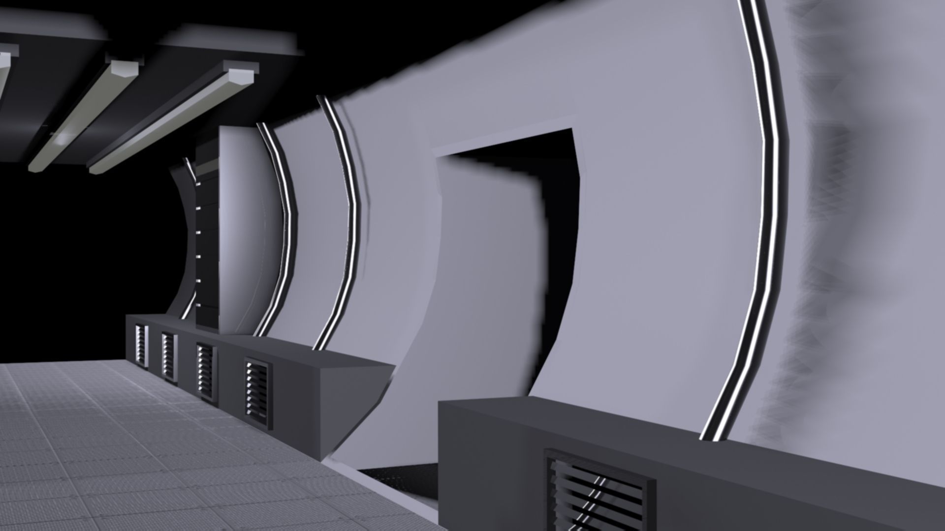 Futuristic bunker scene Free low-poly 3D model_2