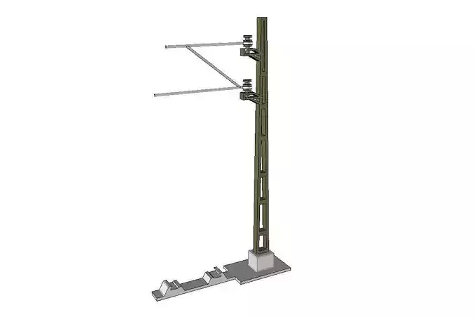 Catenary mast for model railway 132 openRailway Free 3D model
