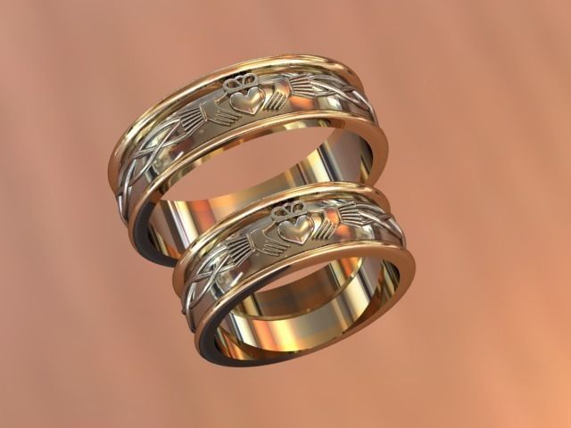 Claddagh wedding bands 3D print model