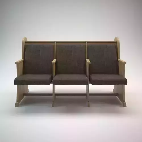 Classic Wooden Pew seats 3D model