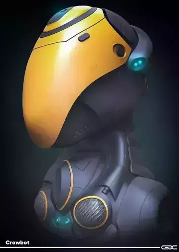 Crowbot Bust 3D model