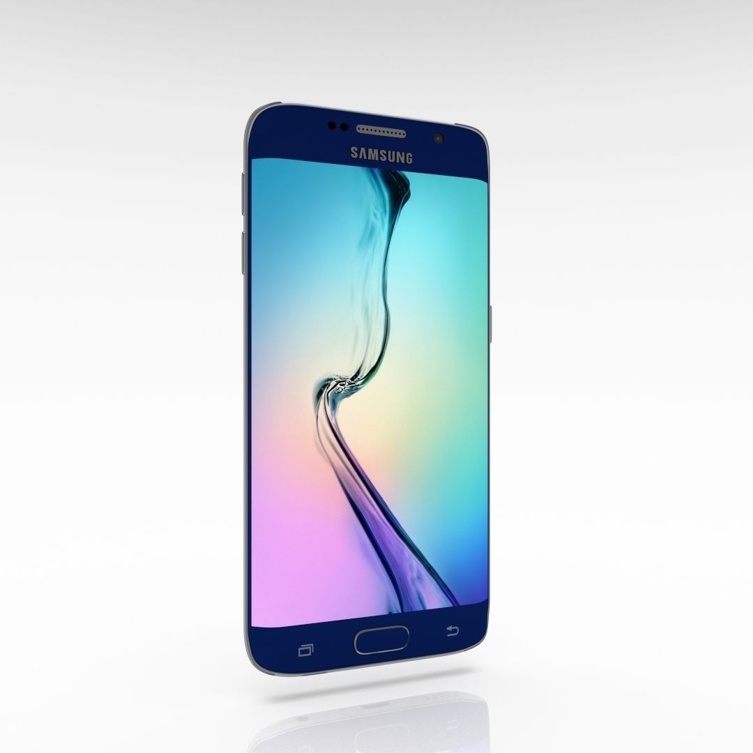 Samsung Galaxy S6 Edge Sapphire Black Low-poly 3D model_1