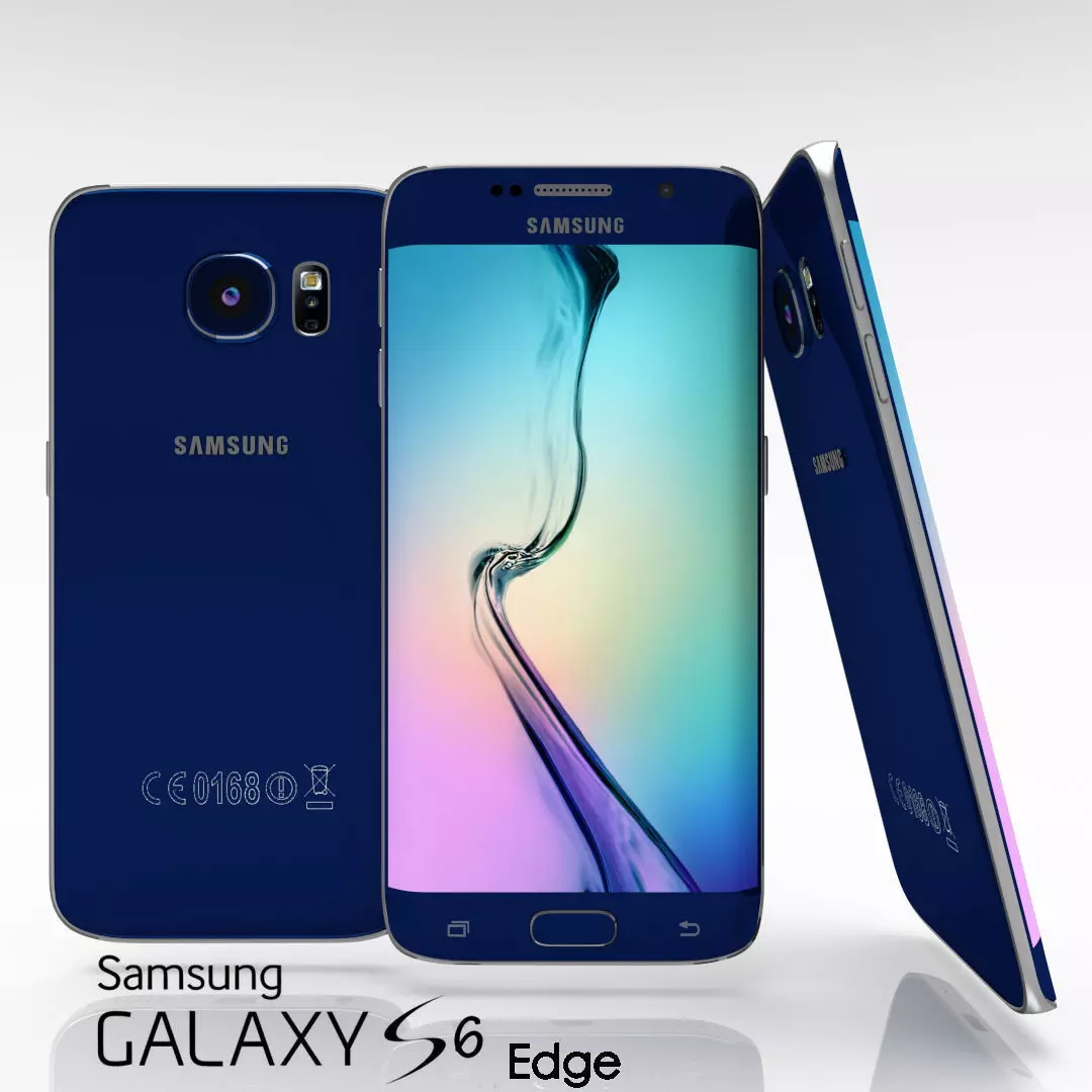 Samsung Galaxy S6 Edge Sapphire Black Low-poly 3D model_0