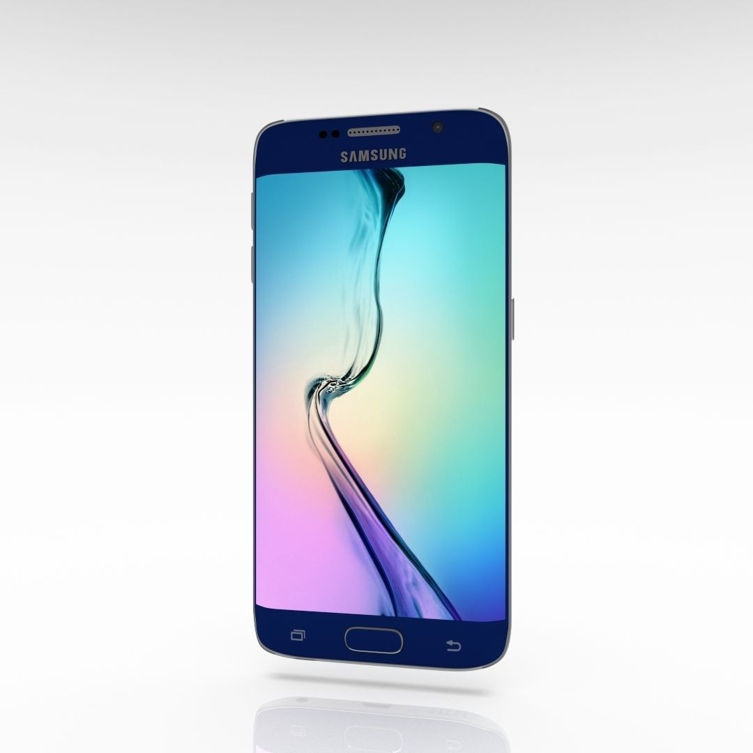 Samsung Galaxy S6 Edge Sapphire Black Low-poly 3D model_4