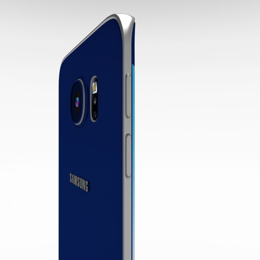 Samsung Galaxy S6 Edge Sapphire Black Low-poly 3D model_18