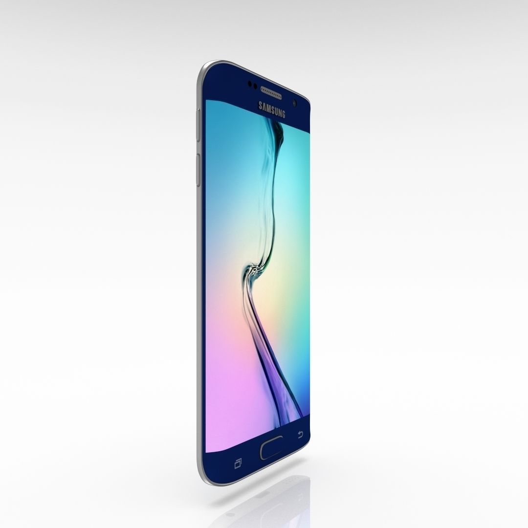 Samsung Galaxy S6 Edge Sapphire Black Low-poly 3D model_12