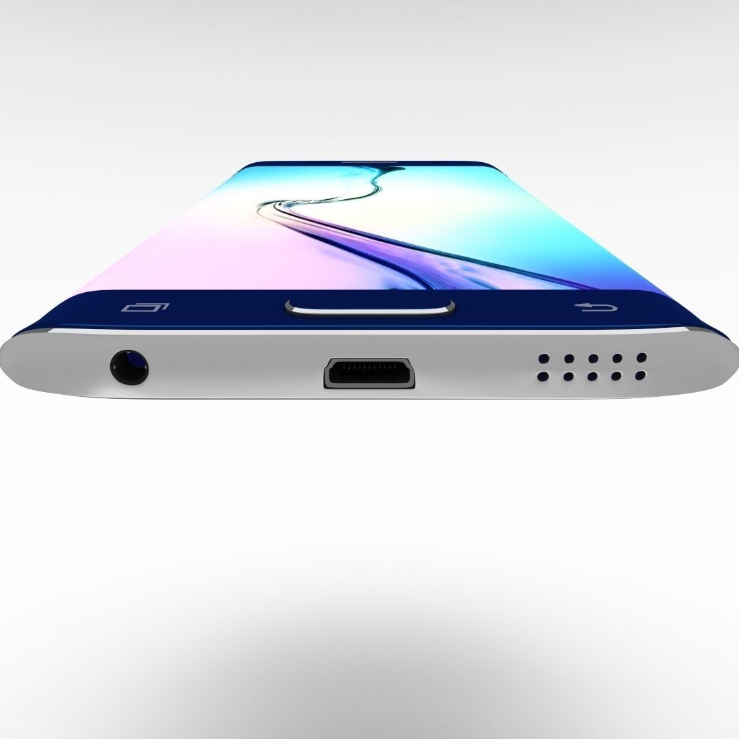 Samsung Galaxy S6 Edge Sapphire Black Low-poly 3D model_10