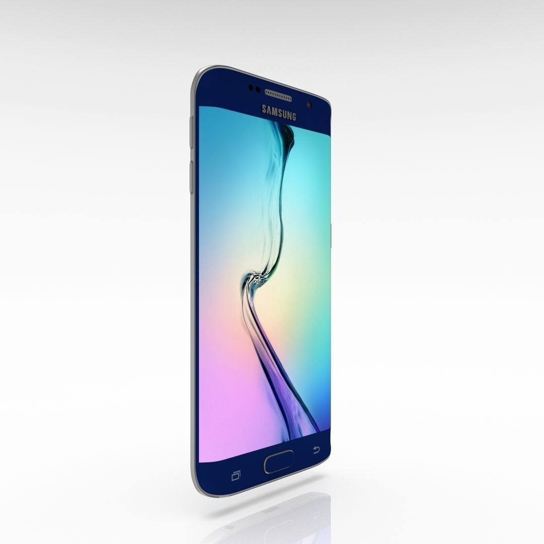 Samsung Galaxy S6 Edge Sapphire Black Low-poly 3D model_5