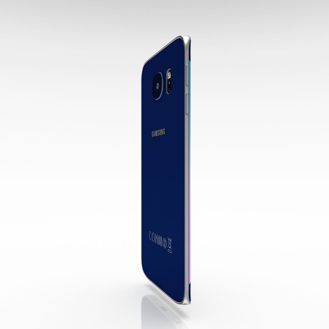 Samsung Galaxy S6 Edge Sapphire Black Low-poly 3D model_20