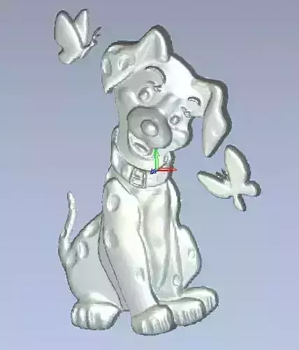 3D model of a toon dalmatian dog in STL format 3D print model