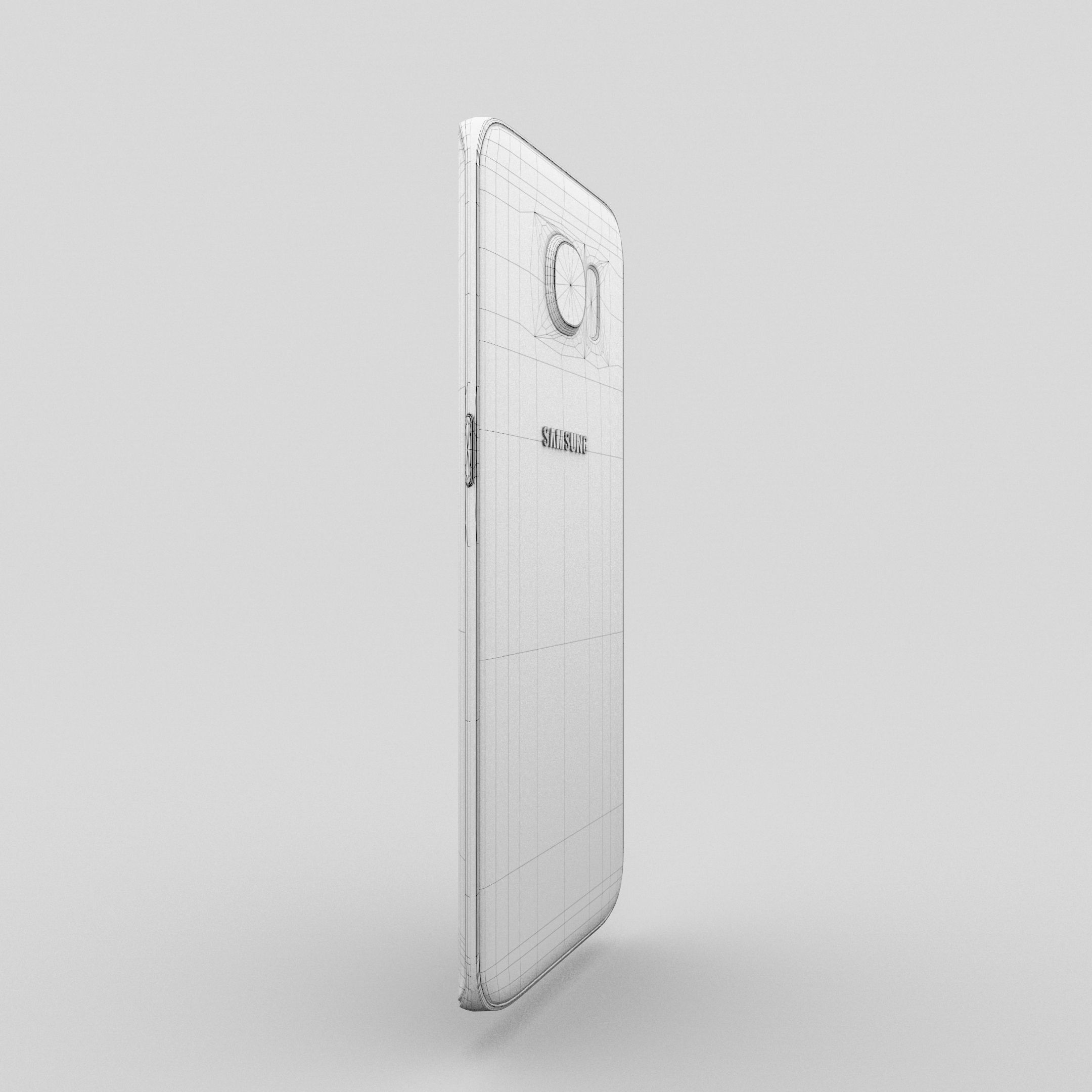 Samsung Galaxy S6 Edge Gold Platinum Low-poly 3D model_25