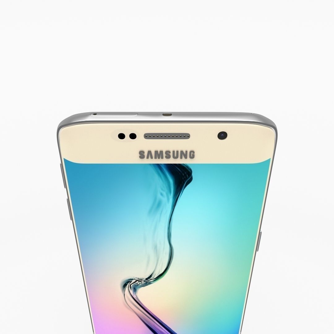 Samsung Galaxy S6 Edge Gold Platinum Low-poly 3D model_10