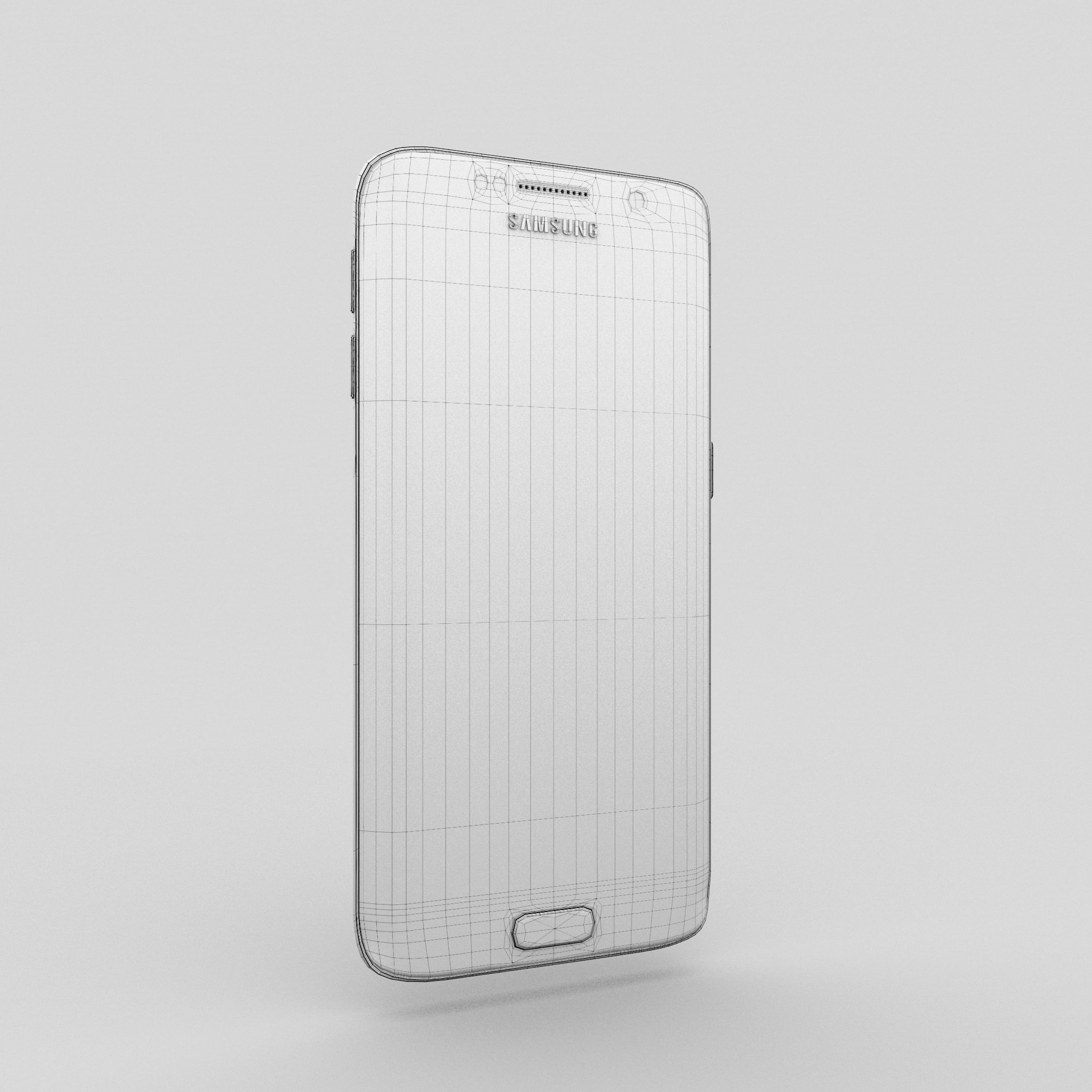 Samsung Galaxy S6 Edge Gold Platinum Low-poly 3D model_33