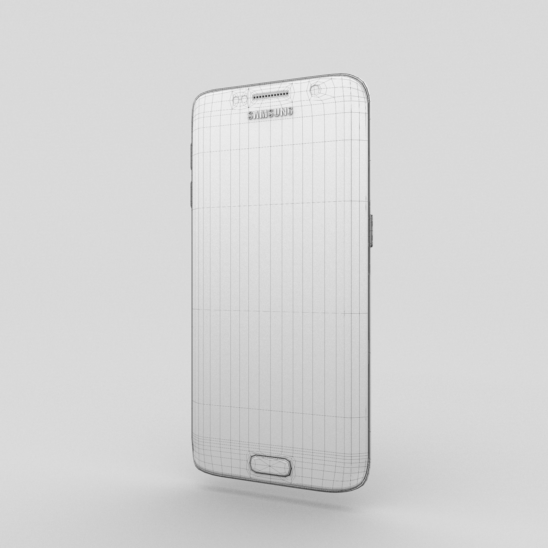 Samsung Galaxy S6 Edge Gold Platinum Low-poly 3D model_31