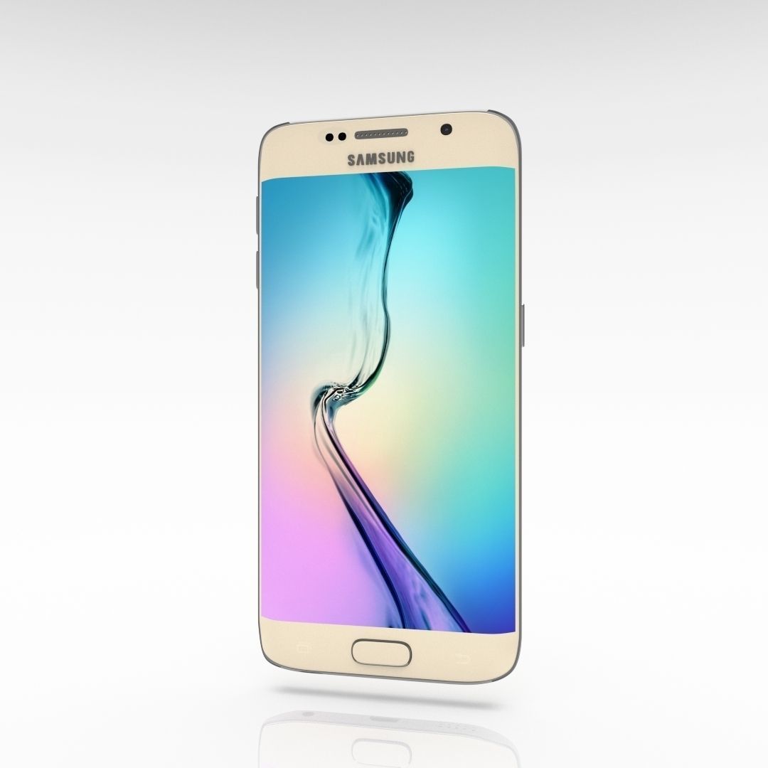 Samsung Galaxy S6 Edge Gold Platinum Low-poly 3D model_9