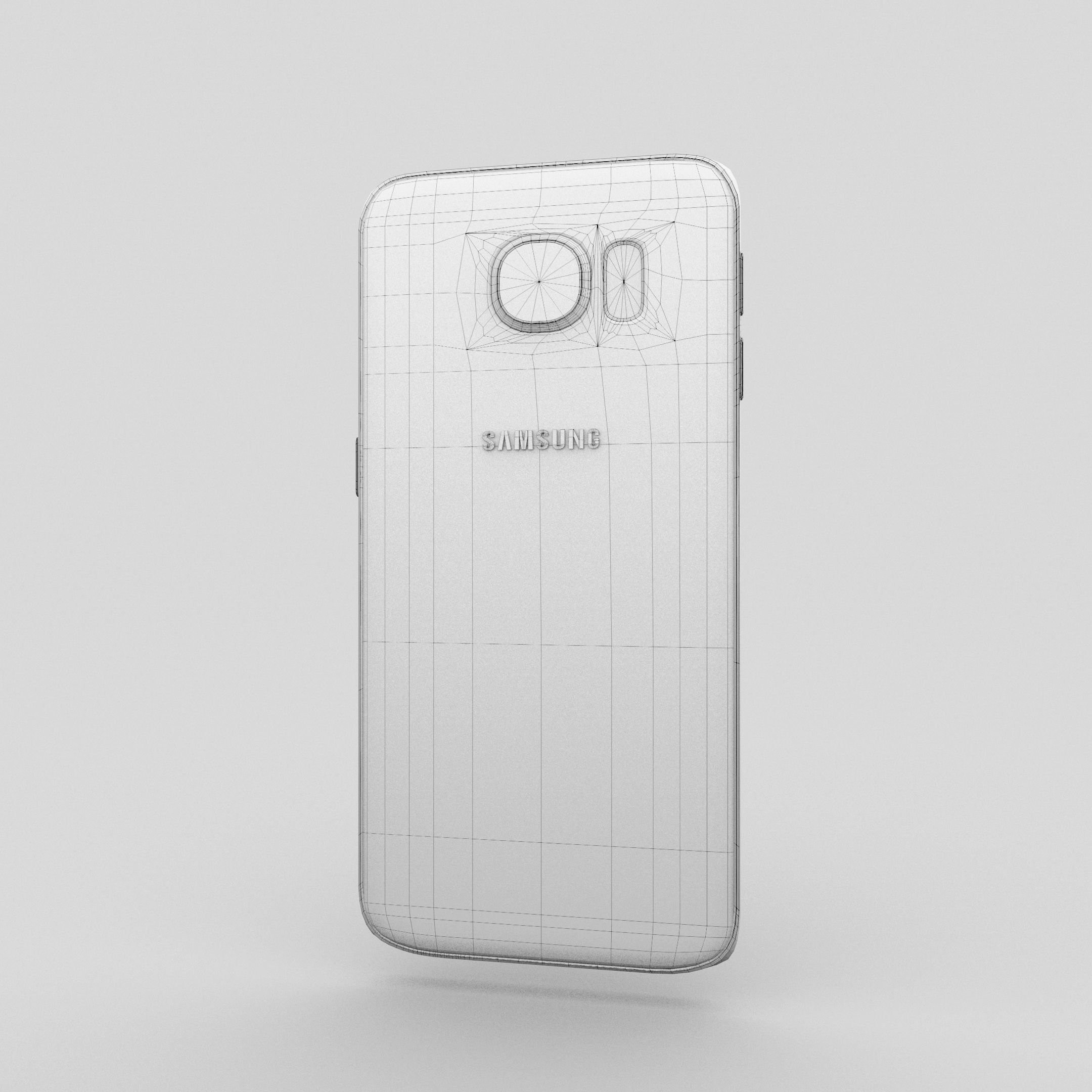 Samsung Galaxy S6 Edge Gold Platinum Low-poly 3D model_29