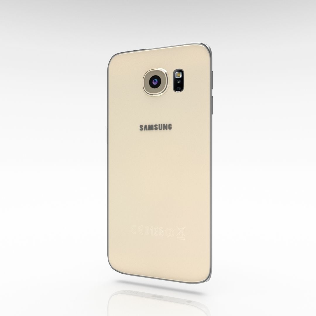 Samsung Galaxy S6 Edge Gold Platinum Low-poly 3D model_19