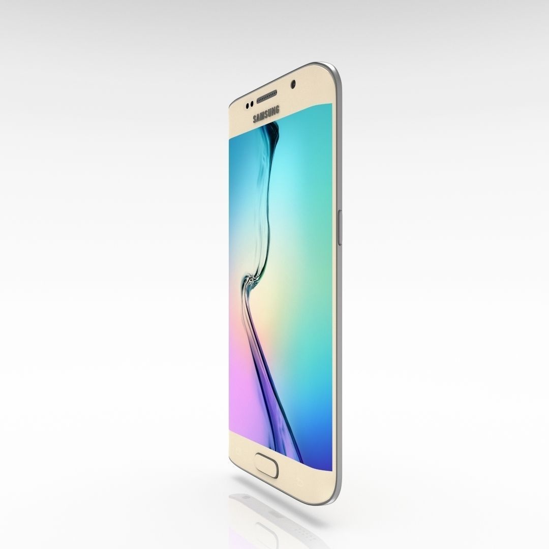 Samsung Galaxy S6 Edge Gold Platinum Low-poly 3D model_6