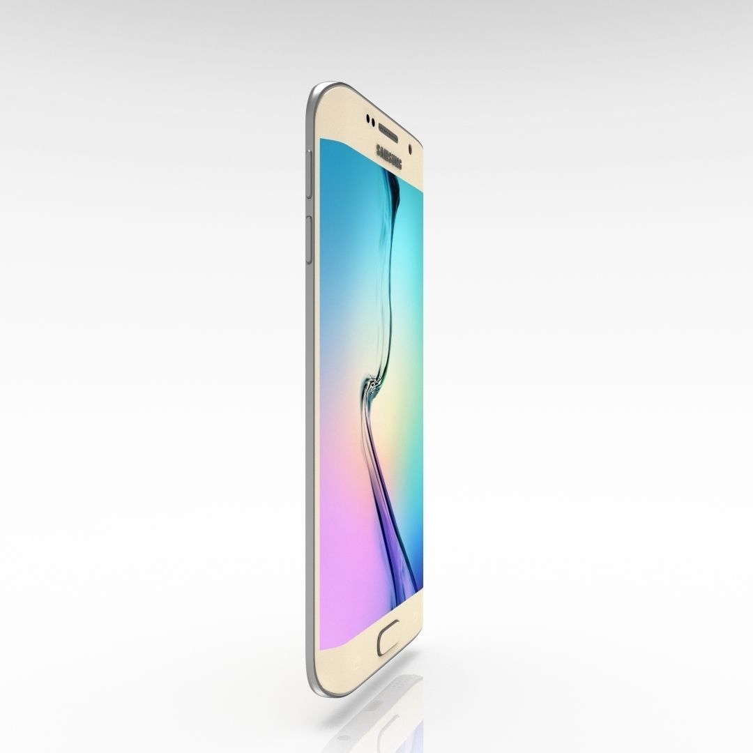 Samsung Galaxy S6 Edge Gold Platinum Low-poly 3D model_3